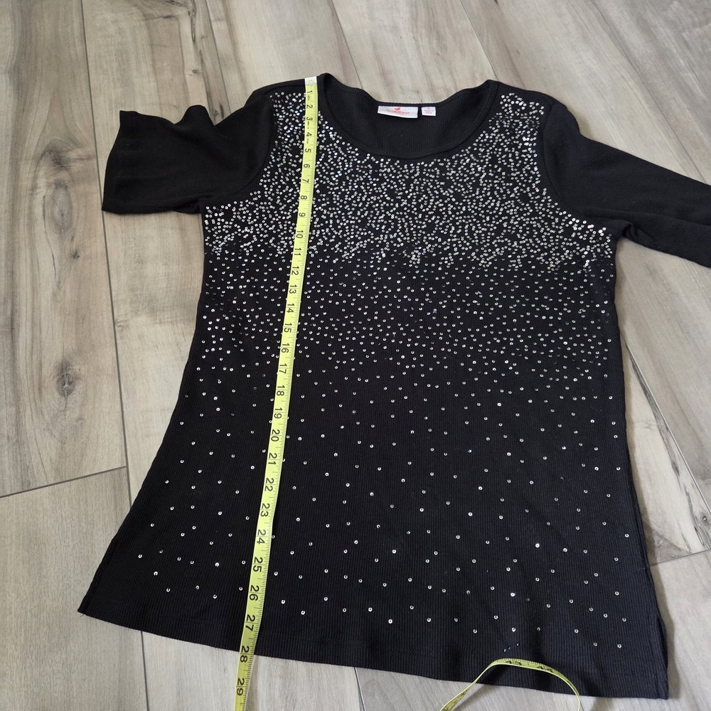Quacker Factory Black Ribbed Top - Picture 5 of 5